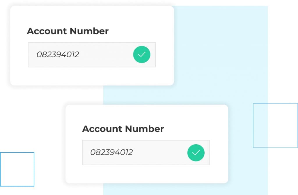 account details match with bank